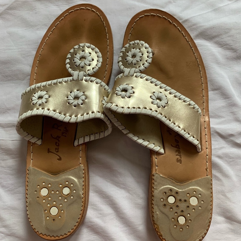 White and platinum Jack Rogers